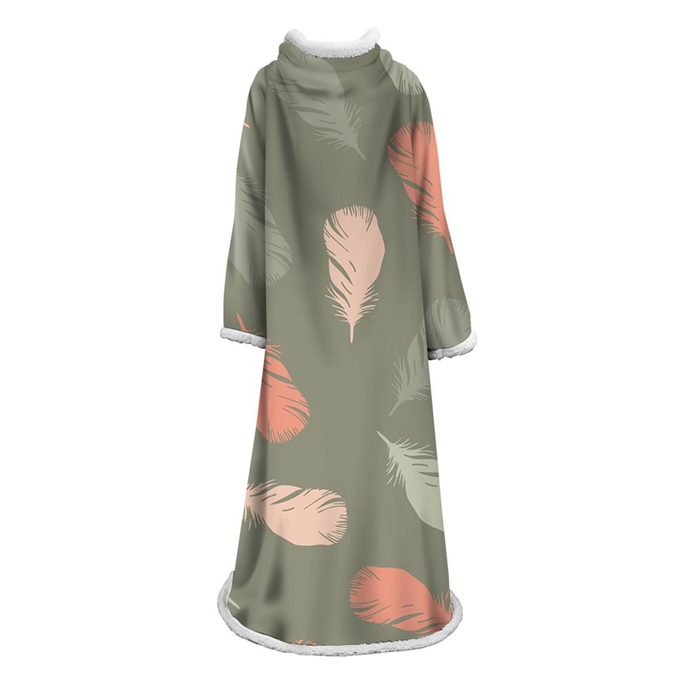 3D Digital Printed Plants Blanket With Sleeves-Leaves Blanket Robe
