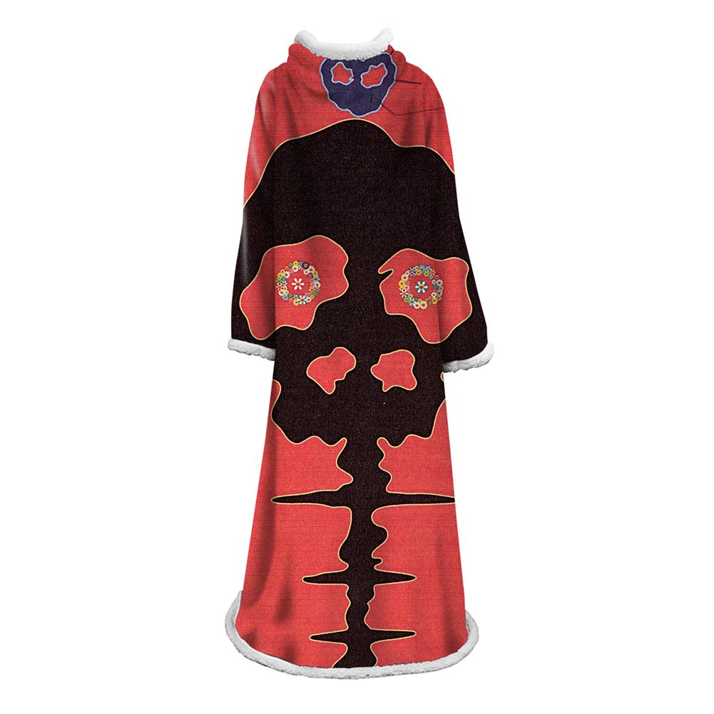 3D Digital Flower Printed Blanket With Sleeves-Cute Cartoon Blanket Robe