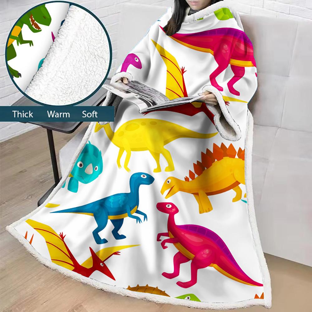 3D Digital Cartoon Printed Blanket With Sleeves-Cute Blanket Robe