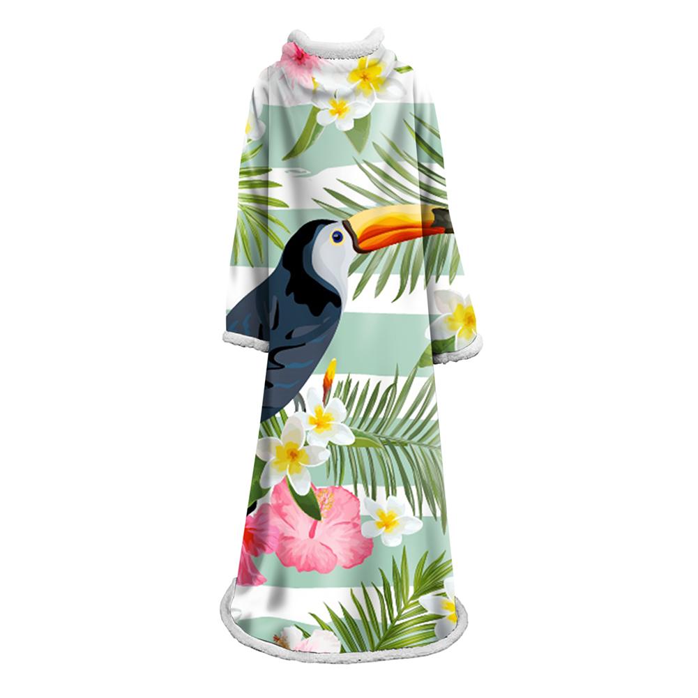 Flamingo Blanket With Sleeves-3D Digital Printed Blanket Robe