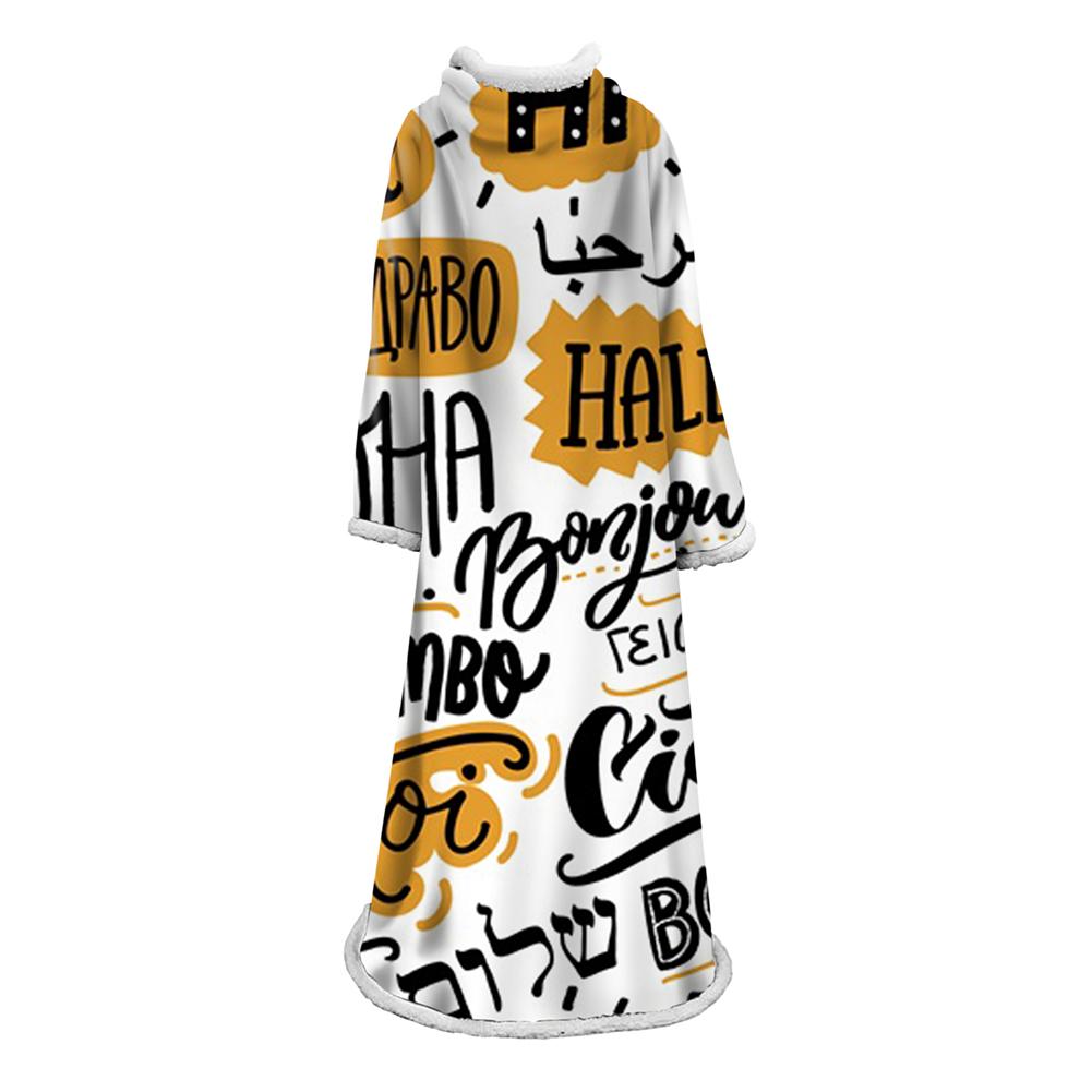 3D Digital Printed Plants Blanket With Sleeves-Leaves Blanket Robe