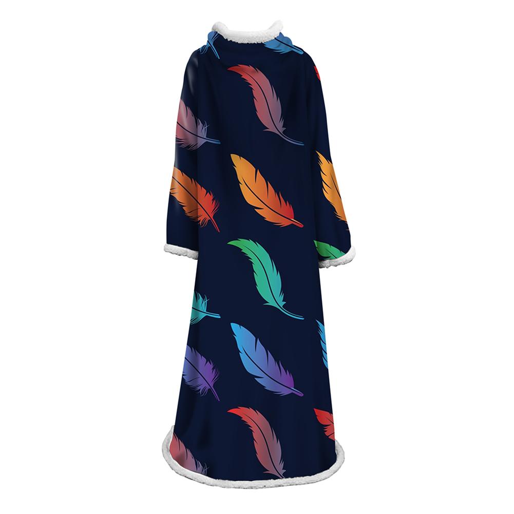 3D Digital Printed Plants Blanket With Sleeves-Leaves Blanket Robe