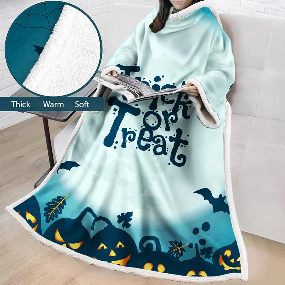 3D Digital Printed Blanket With Sleeves-Blanket Robe Halloween Party