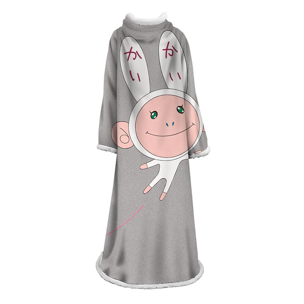 3D Digital Flower Printed Blanket With Sleeves-Cute Cartoon Blanket Robe