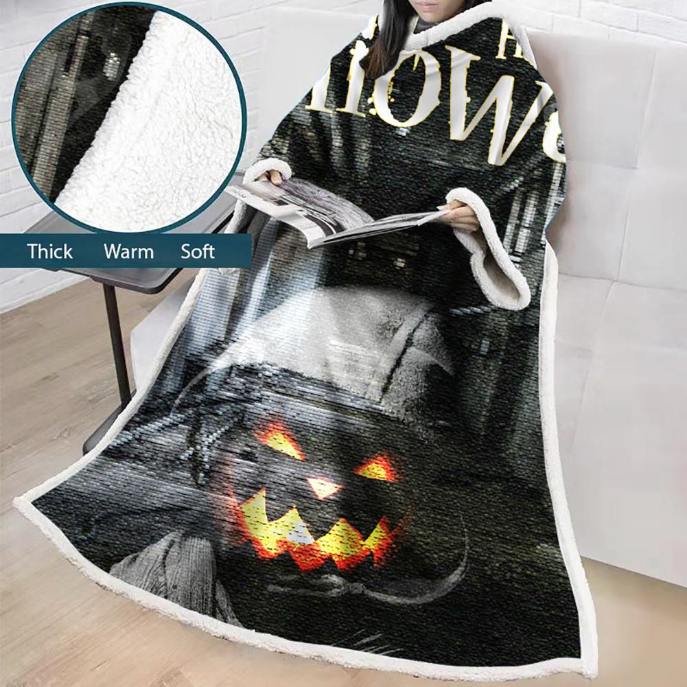 3D Digital Printed Blanket With Sleeves-Blanket Robe Halloween Party