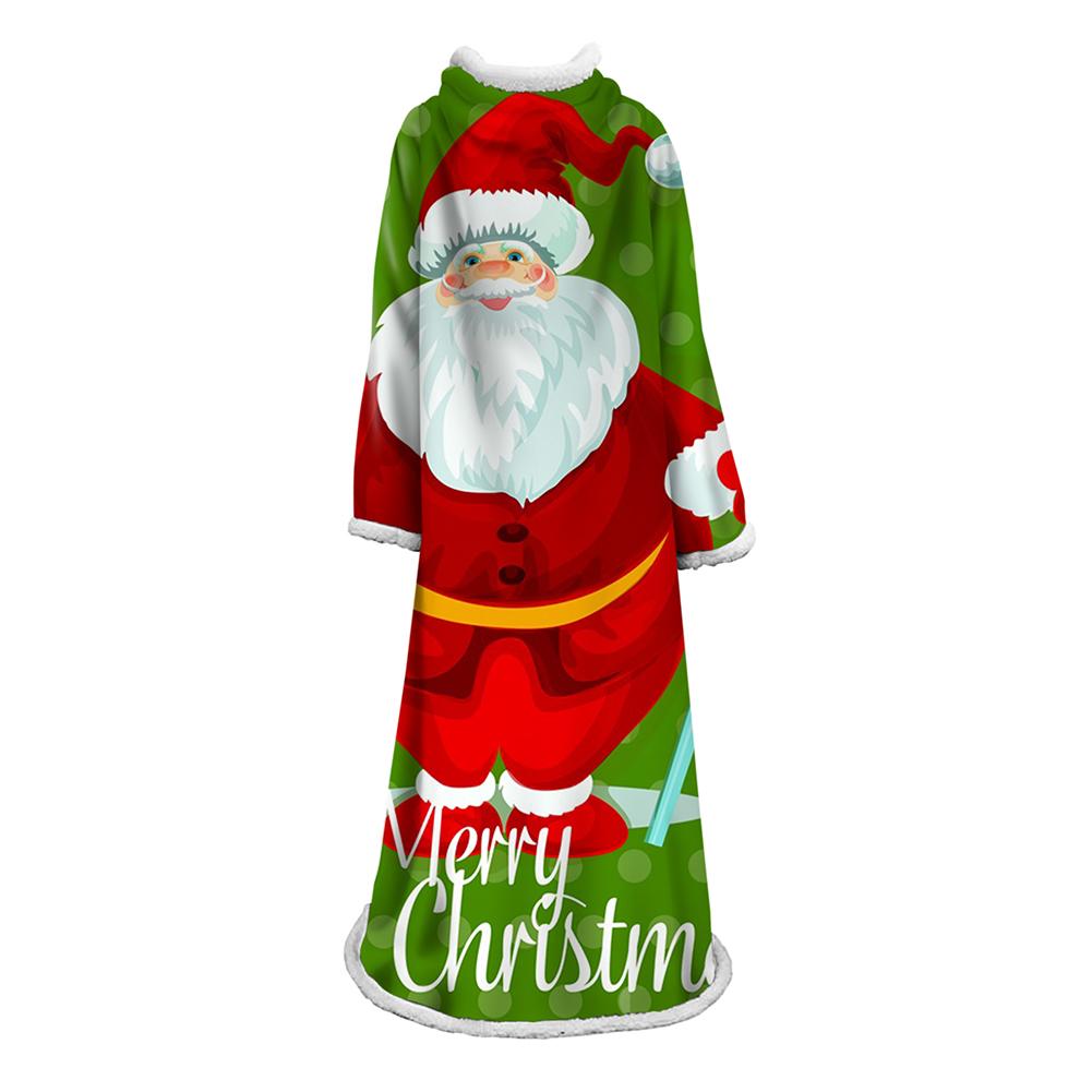 3D Digital Printed Blanket With Sleeves-Christmas Series Blanket Robe