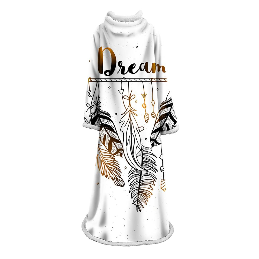 Digital Printed Blanket Dream Catcher - Blanket Robe With Sleeves