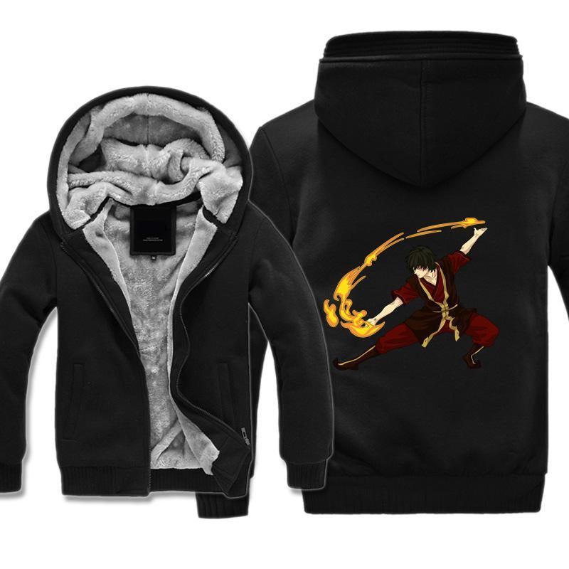 Avatar the Last Airbender Fire Bender Zuko Jacket -  Zip Up Soft Fleece Jackets