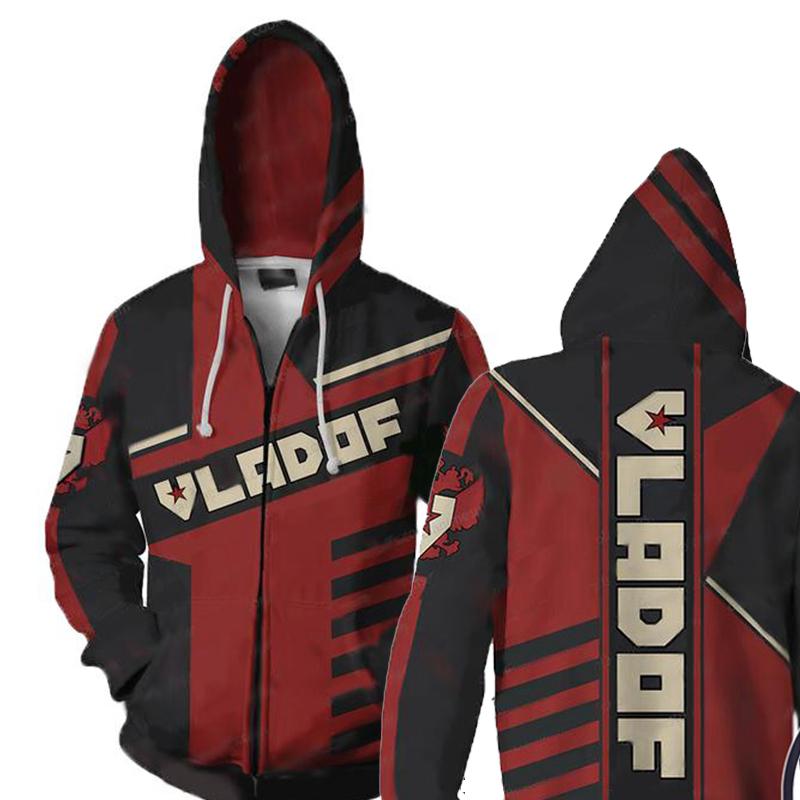 Borderlands Vladof  V2 Hoodies- Zip Up Red Hoodie