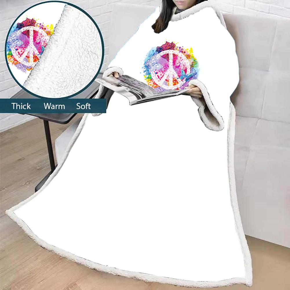 3D Digital Printed Blanket With Sleeves-Hip-Pop Blanket Robe