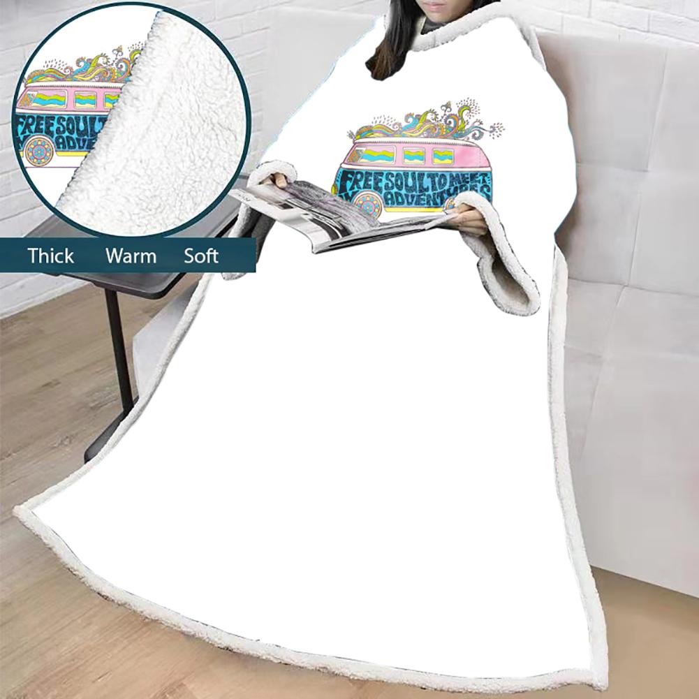 3D Digital Printed Blanket With Sleeves-Hip-Pop Blanket Robe