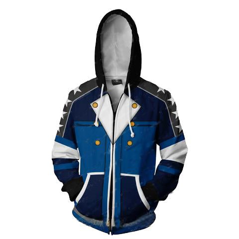 Kingdom Hearts Sora Hoodies - Blue Version Zip Up Hoodie