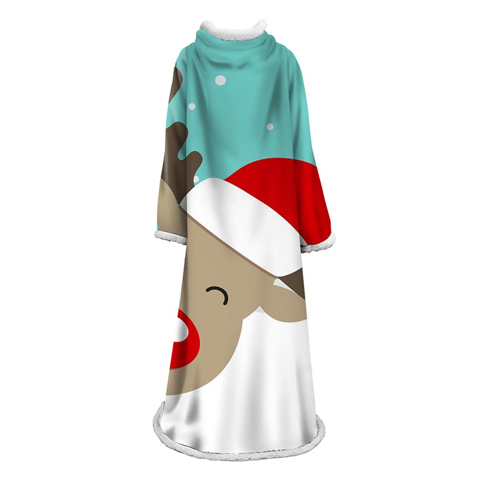 3D Digital Printed Blanket With Sleeves-Christmas Series Blanket Robe