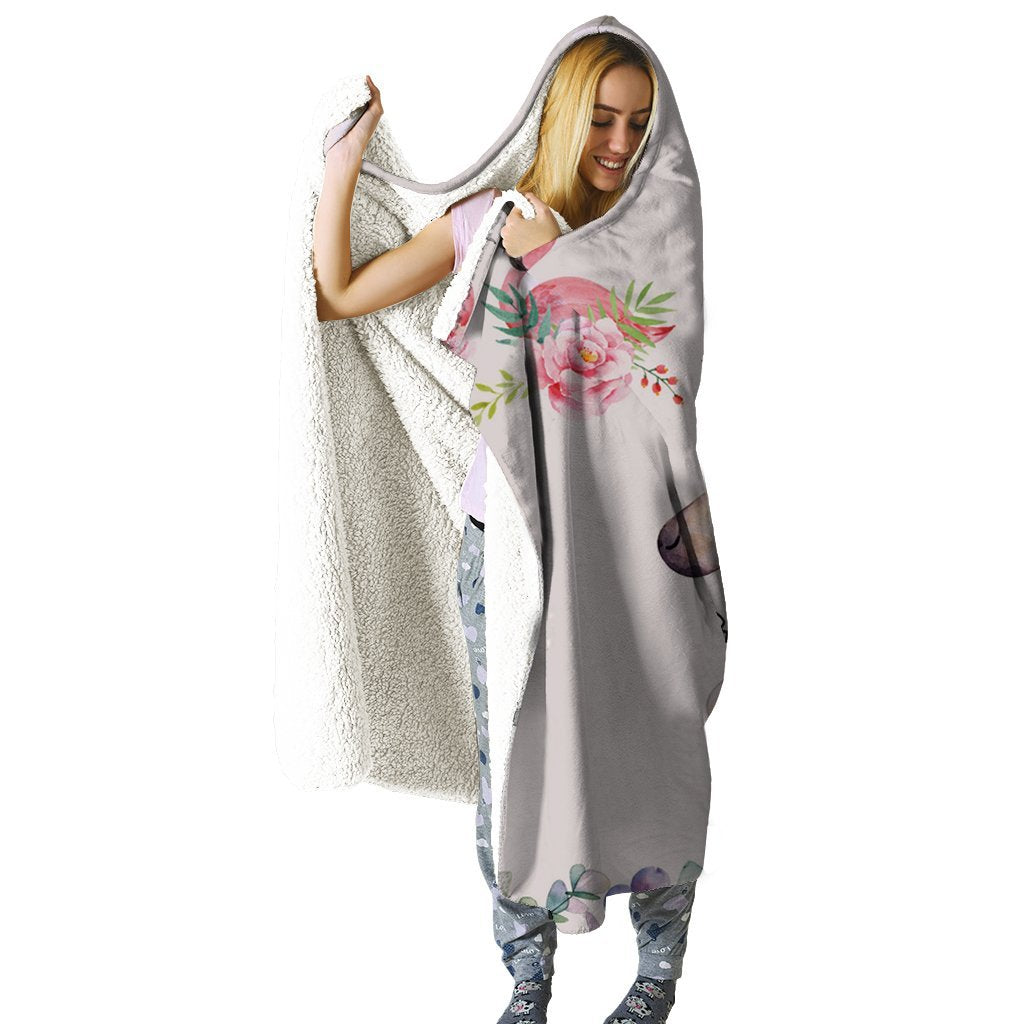 Unicorn Hooded Blanket - Watercolor Flower Pink Blanket