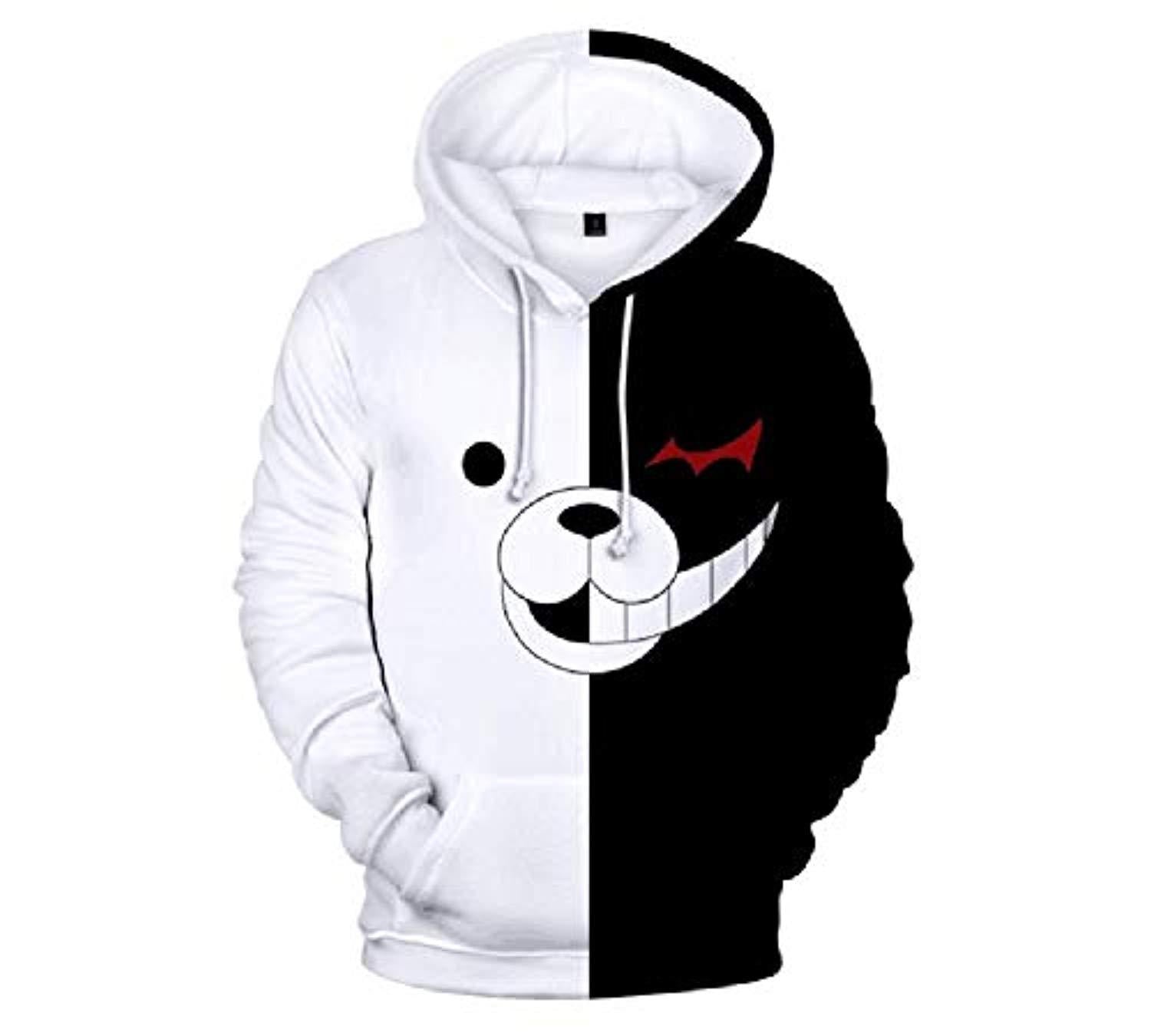 Danganronpa Monokuma Black&White Bear Halloween 3D Pullover Hoodie Jacket Cosplay Costume Unisex