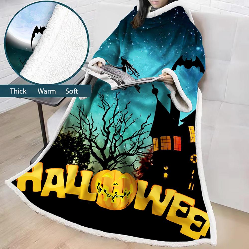 3D Digital Printed Blanket With Sleeves-Blanket Robe Halloween Party