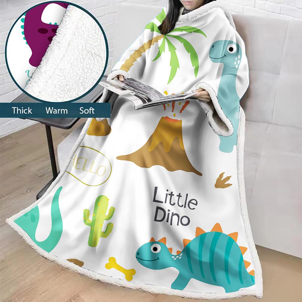 3D Digital Cartoon Printed Blanket With Sleeves-Cute Blanket Robe