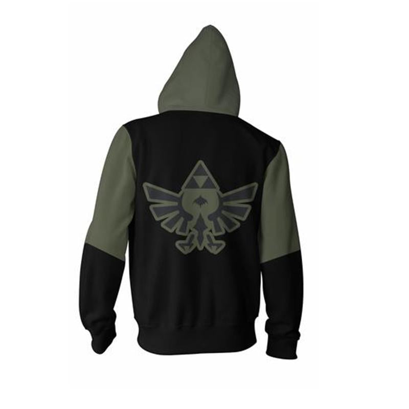 The Legend of Zelda Hoodies - Zip Up Army Green Hoodie