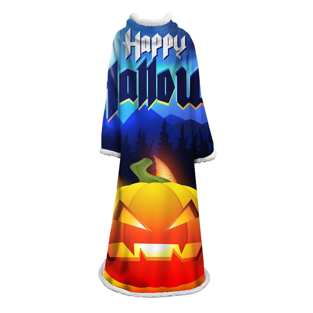 3D Digital Printed Blanket With Sleeves-Blanket Robe Halloween Party