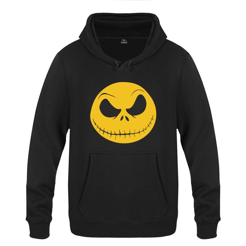 Nightmare Before Christmas Jack Hoodies - Nightmare Before Christmas Hoodies - Cool Jack Yellow Skull Icon Christmas Hoodie