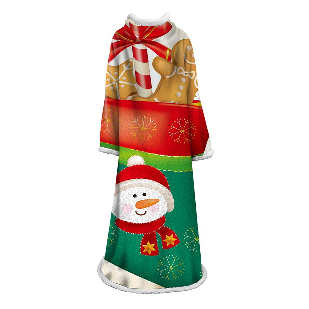 3D Digital Printed Blanket With Sleeves-Christmas Series Blanket Robe