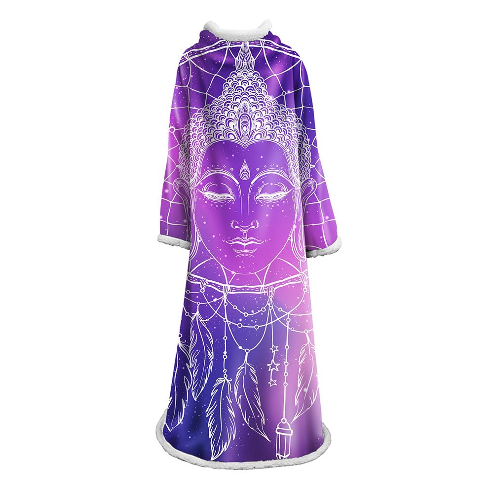 Digital Printed Blanket Dream Catcher - Blanket Robe With Sleeves