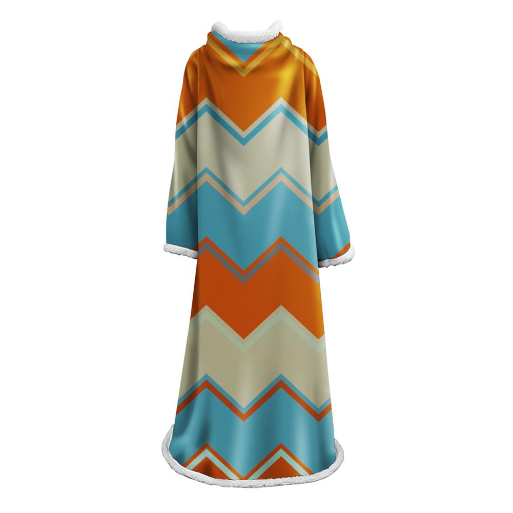 3D Digital Printed Blanket With Sleeves-Geometric Designs Blanket Robe