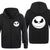 Nightmare Before Christmas Jack Hoodies - Nightmare Before Christmas Hoodies - Cool Jack White Skull Icon Christmas Zip Up Hoodie