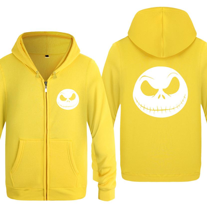 Nightmare Before Christmas Jack Hoodies - Nightmare Before Christmas Hoodies - Cool Jack White Skull Icon Christmas Zip Up Hoodie