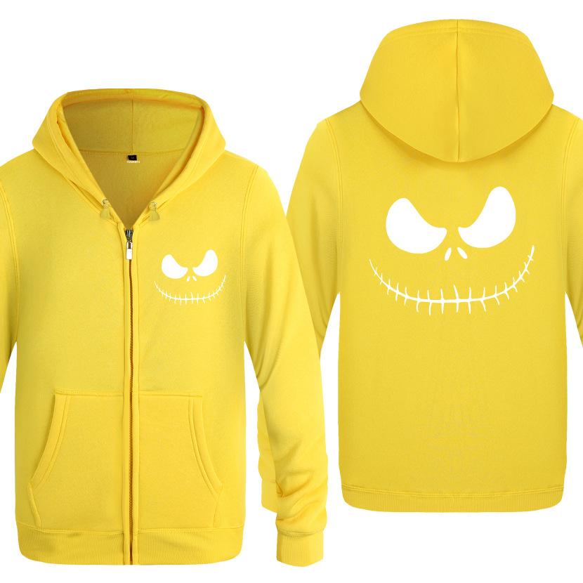 Nightmare Before Christmas Jack Hoodies - Nightmare Before Christmas Hoodies - Cool Jack White Eyes Christmas Zip Up Hoodie