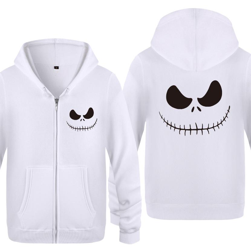 Nightmare Before Christmas Jack Hoodies - Nightmare Before Christmas Hoodies - Cool Jack Black Eyes Christmas Zip Up Hoodie
