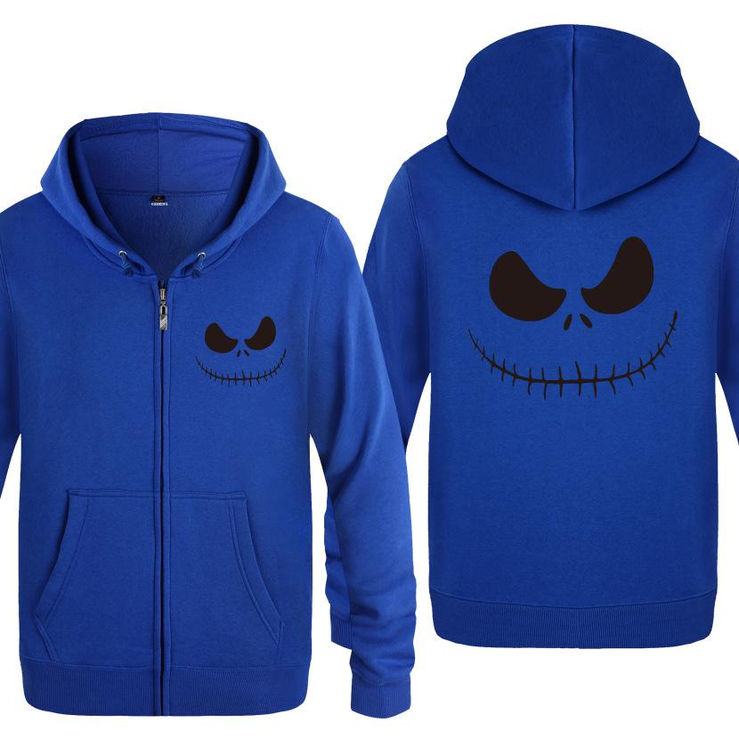 Nightmare Before Christmas Jack Hoodies - Nightmare Before Christmas Hoodies - Cool Jack Black Eyes Christmas Zip Up Hoodie