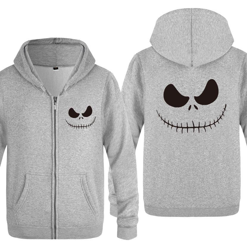 Nightmare Before Christmas Jack Hoodies - Nightmare Before Christmas Hoodies - Cool Jack Black Eyes Christmas Zip Up Hoodie