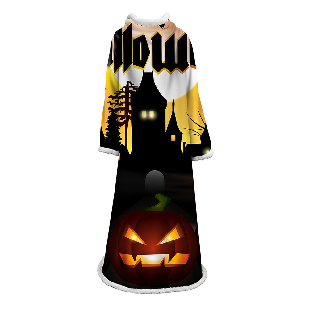 3D Digital Printed Blanket With Sleeves-Blanket Robe Halloween Party