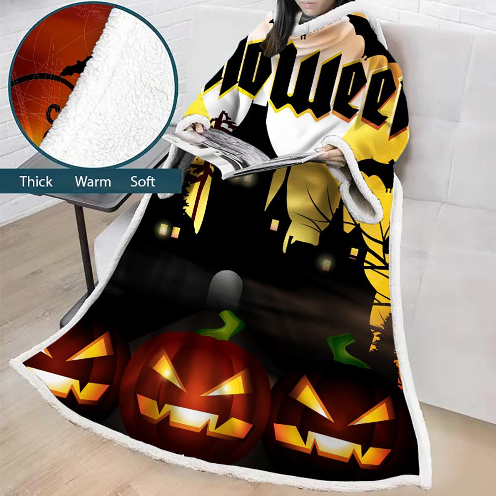 3D Digital Printed Blanket With Sleeves-Blanket Robe Halloween Party