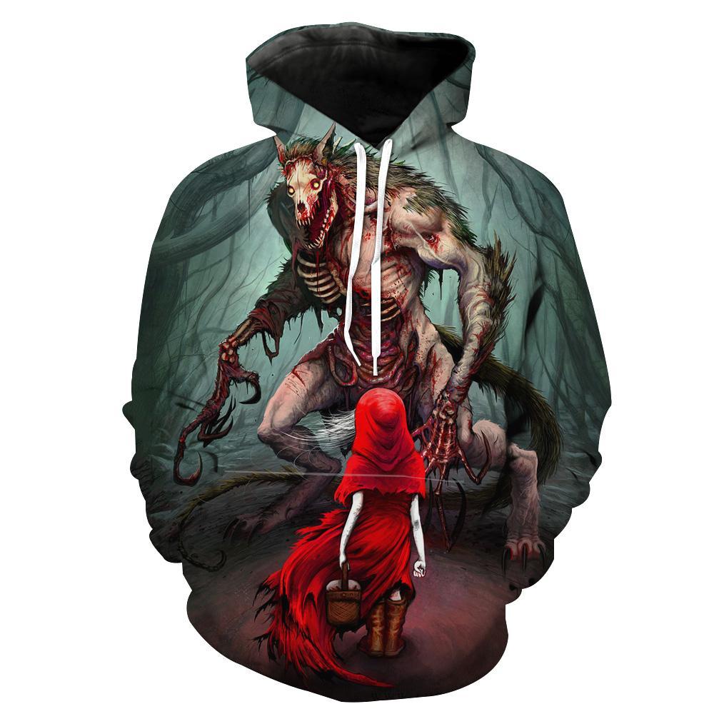 Red Riding Hood and Wolf Sweatshirt - Printed Clothes