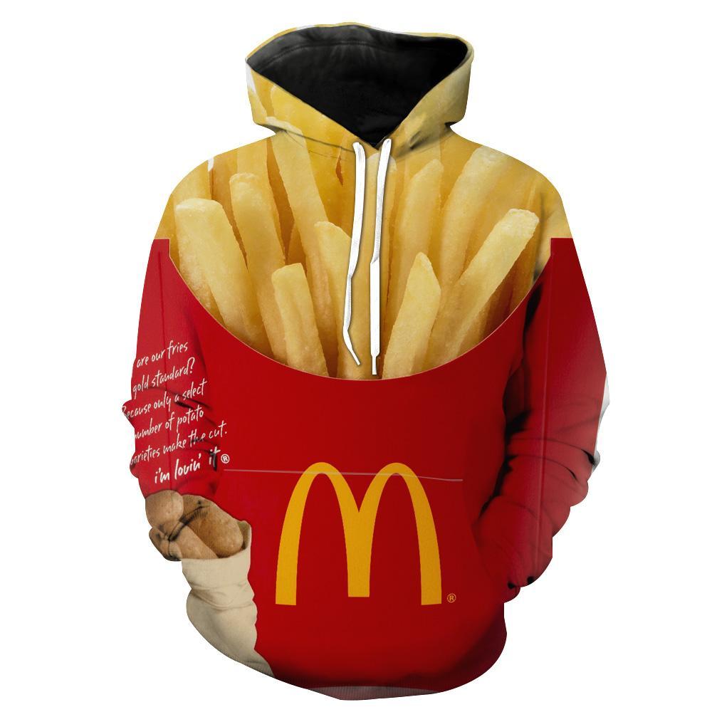 Funny McDonalds French  Hoodies -  Fries Yellow Pullover Hoodie