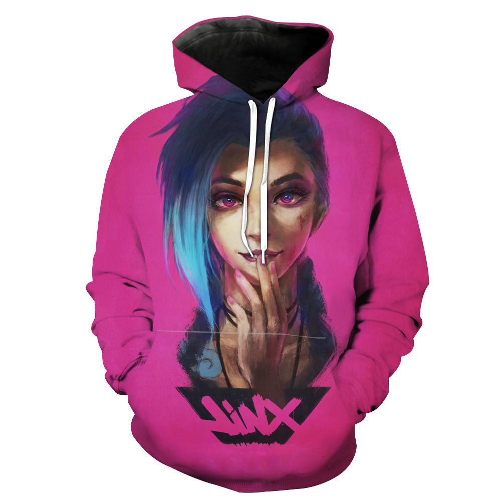 League of Legends Jinx Hoodies - Pullover Pink Jinx Hoodie