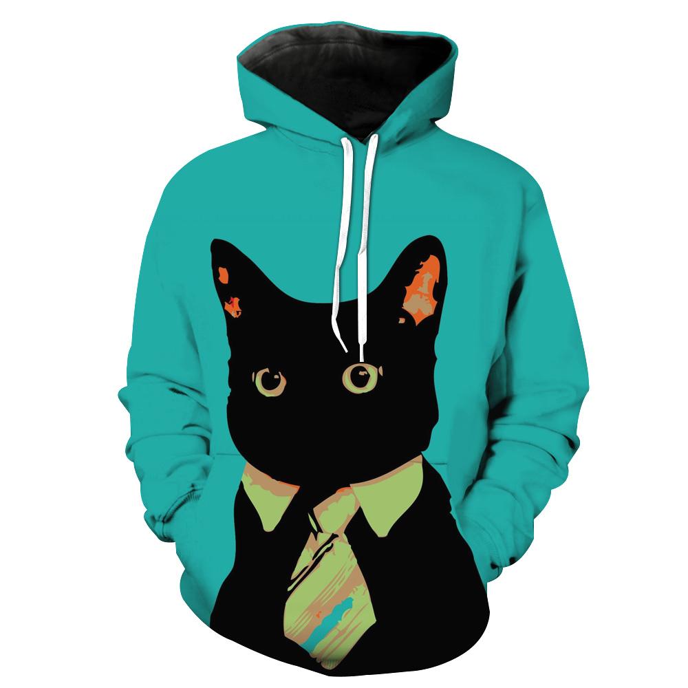Business Cat Hoodies - Black Cat Pullover Hoodie