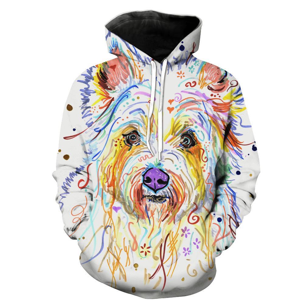 Colorful Dog Hoodies - Dog Printed Pullover Hoodie
