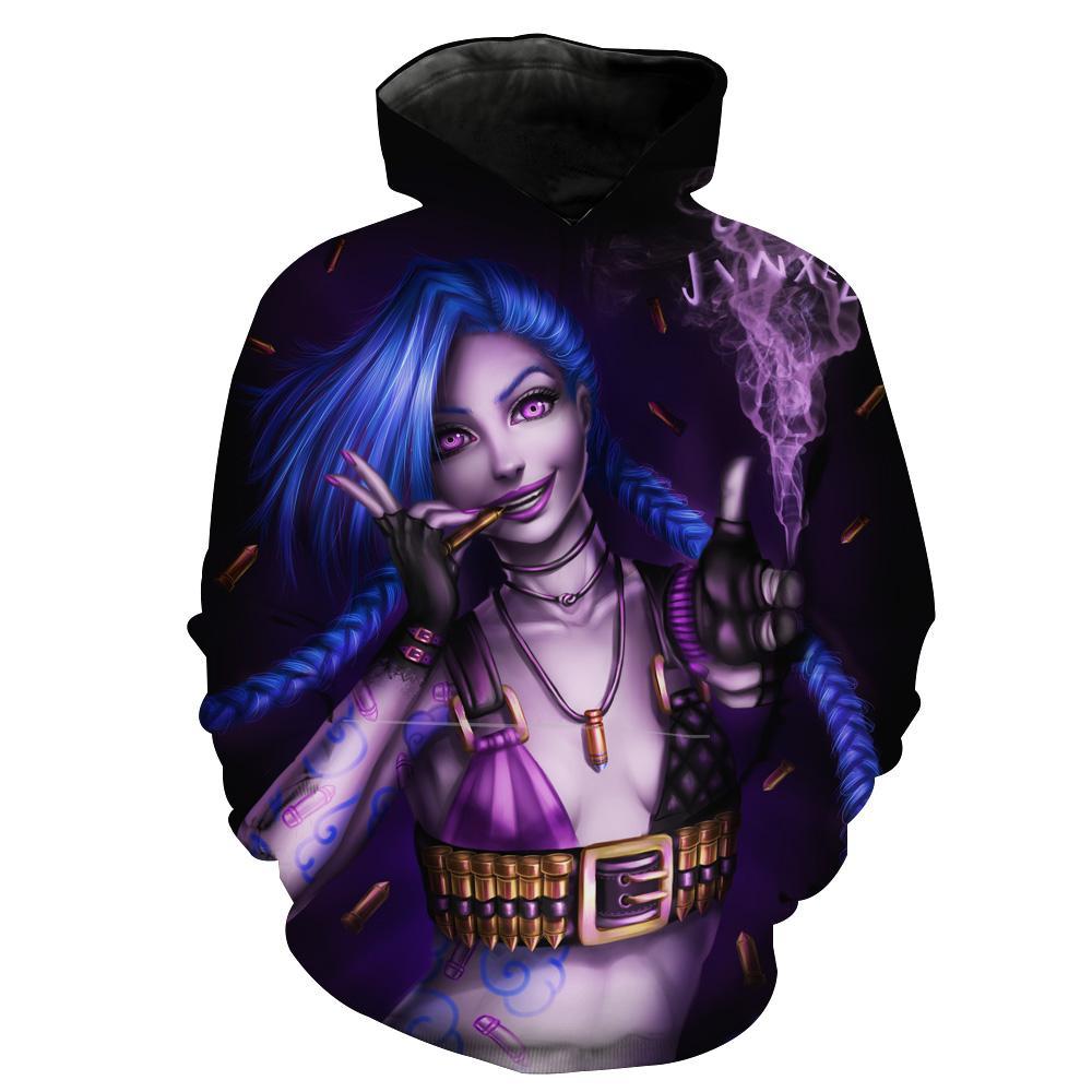 League of Legends Jinx Hoodie - Pullover Sexy Jinx Black Hoodie