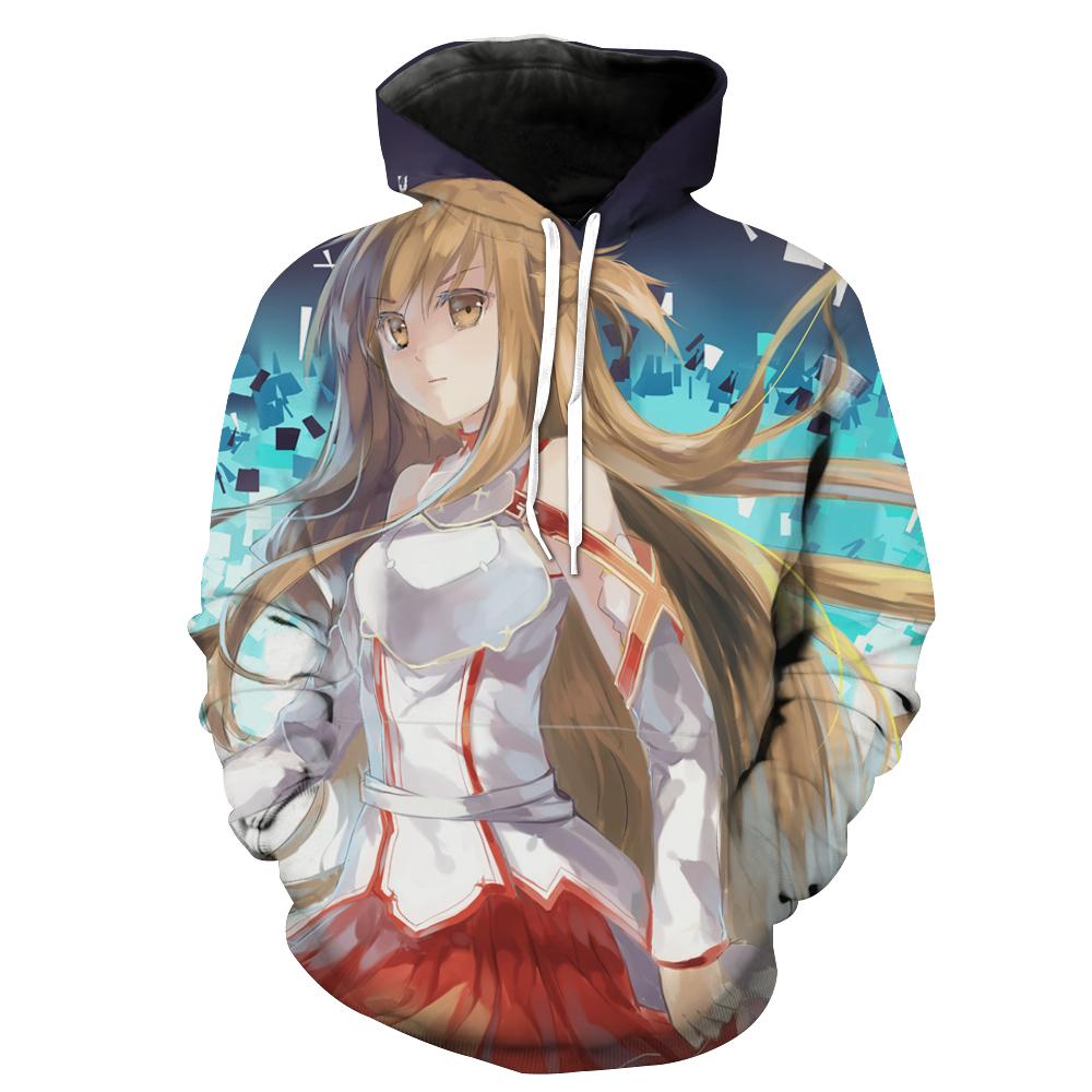 Sword Art Online  Yuuki Asuna Hoodies - Pullover Long Hairstyle Hoodie