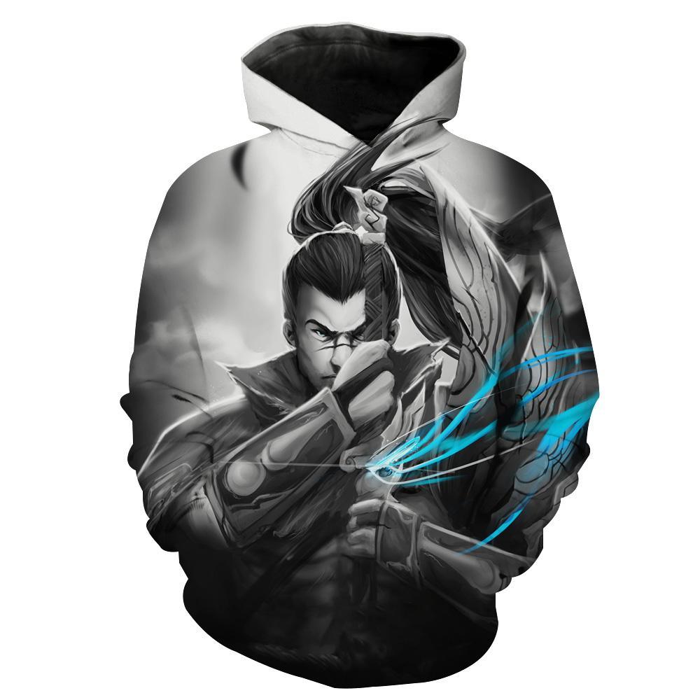 League of Legends Yasuo Hoodies - Epic Yasuo Pullover Grey Hoodie