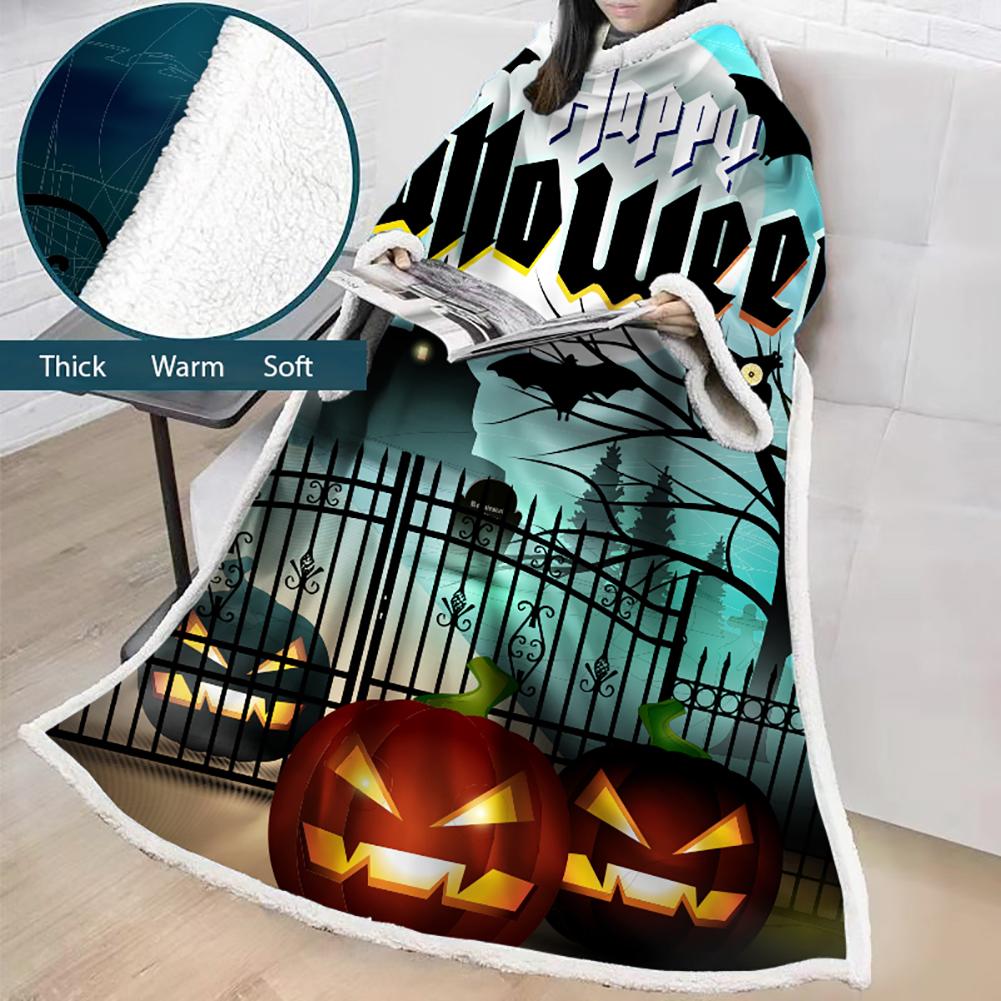 3D Digital Printed Blanket With Sleeves-Blanket Robe Halloween Party