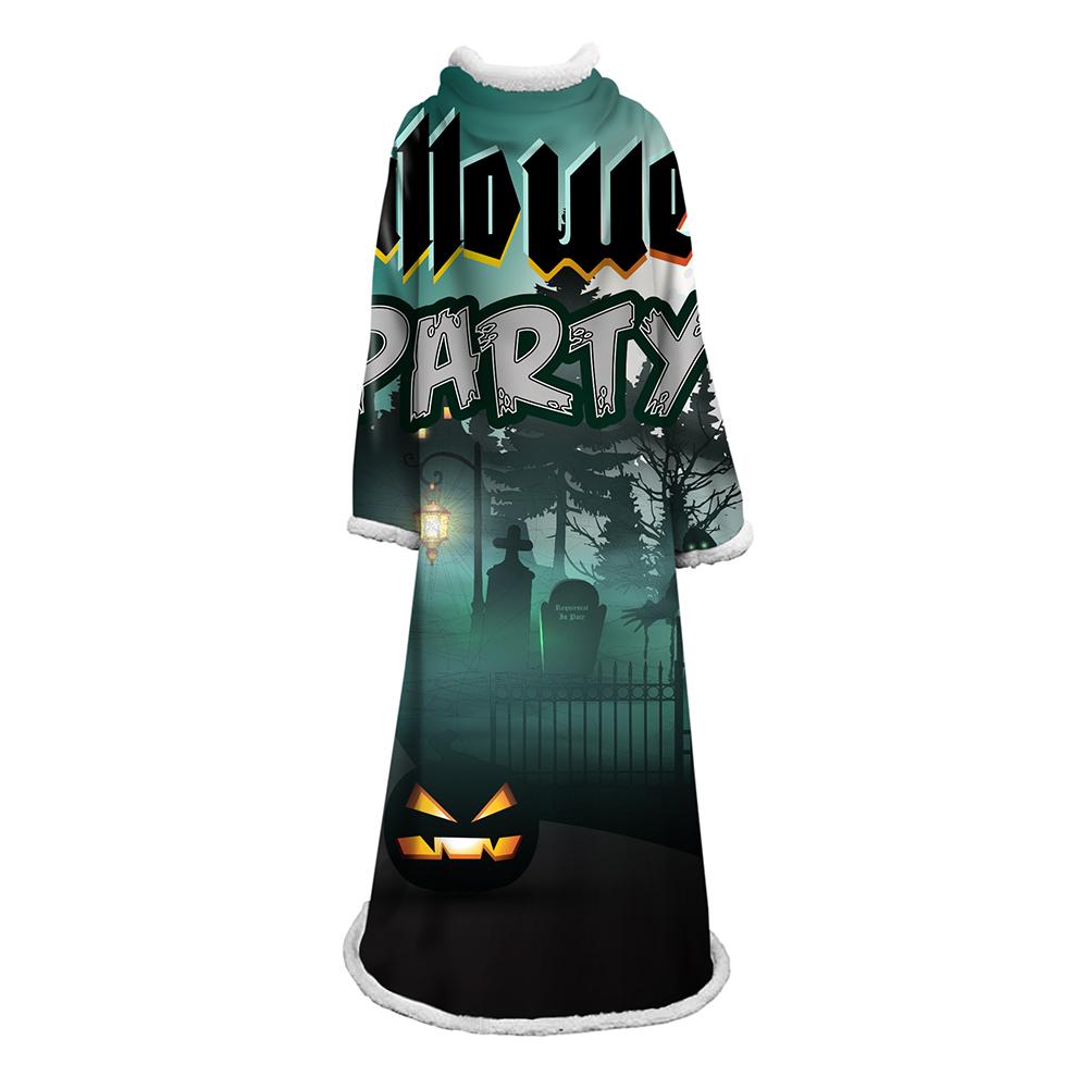 3D Digital Printed Blanket With Sleeves-Blanket Robe Halloween Party
