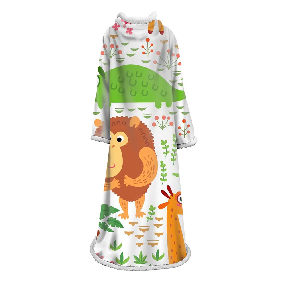 3D Digital Cartoon Printed Blanket With Sleeves-Cute Blanket Robe