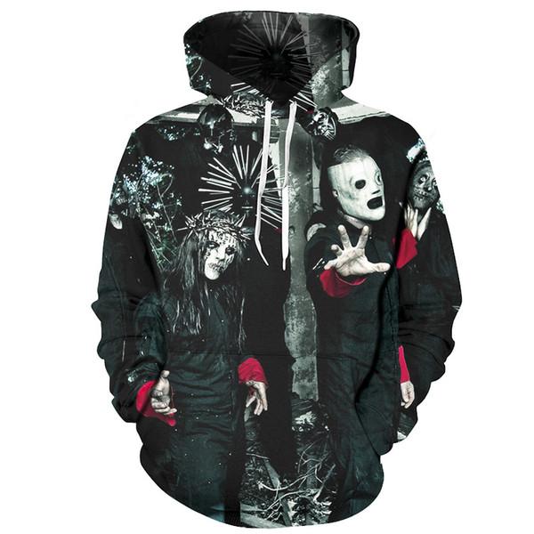 Iron Maiden Slip Knot 3D Hoodies Rock Band Metallic Hoodie