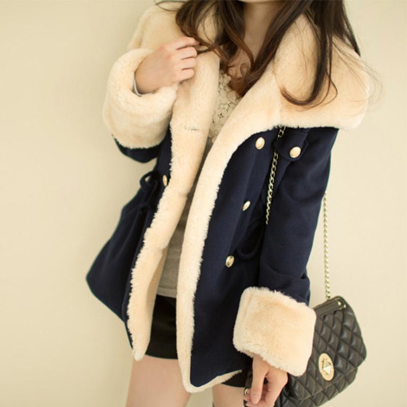 Women Double-breasted Wool Coat