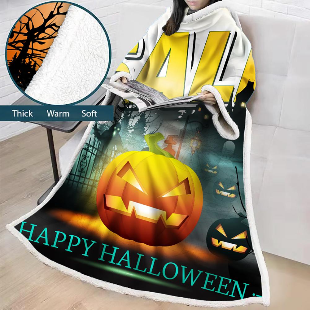 3D Digital Printed Blanket With Sleeves-Blanket Robe Halloween Party