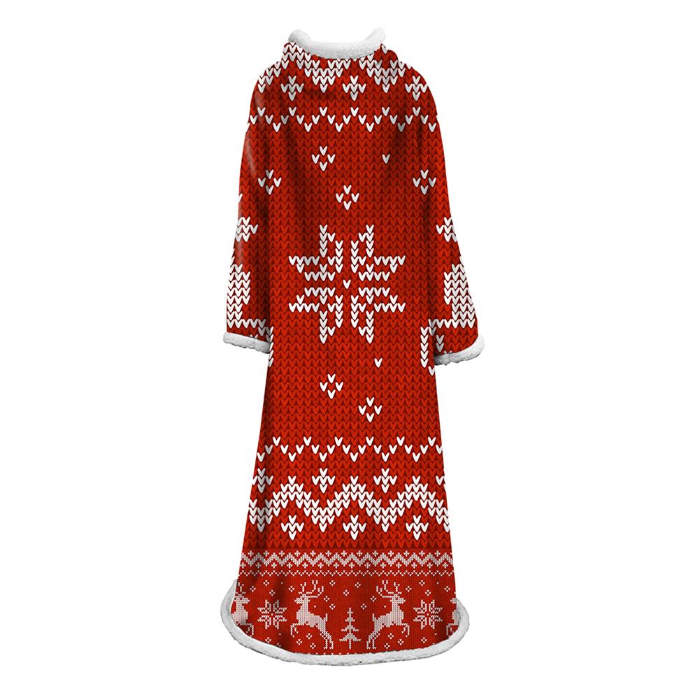 3D Digital Printed Blanket With Sleeves-Christmas Series Blanket Robe